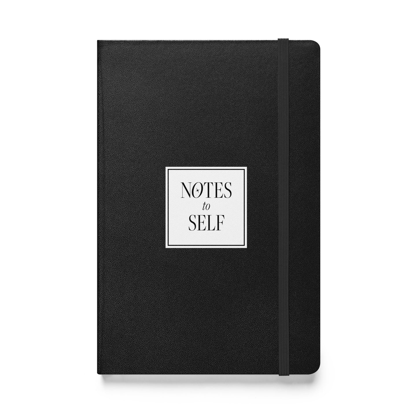 Black journal with words "notes to self" on it